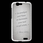 Coque Huawei Ascend G7 La musique Gris Citation Oscar Wilde