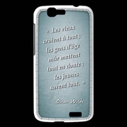 Coque Huawei Ascend G7 Les vieux Turquoise Citation Oscar Wilde