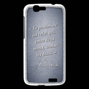 Coque Huawei Ascend G7 Pessimiste Bleu Citation Oscar Wilde