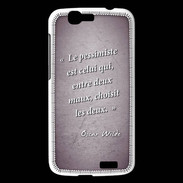 Coque Huawei Ascend G7 Pessimiste Violet Citation Oscar Wilde
