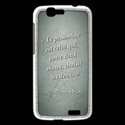 Coque Huawei Ascend G7 Pessimiste Vert Citation Oscar Wilde