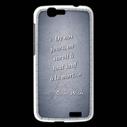 Coque Huawei Ascend G7 Survie mort Bleu Citation Oscar Wilde