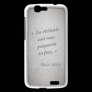 Coque Huawei Ascend G7 Ami poignardée Gris Citation Oscar Wilde