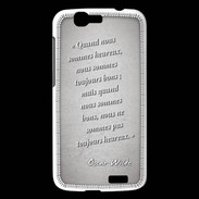 Coque Huawei Ascend G7 Bons heureux Gris Citation Oscar Wilde