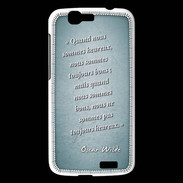 Coque Huawei Ascend G7 Bons heureux Turquoise Citation Oscar Wilde