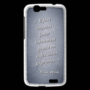 Coque Huawei Ascend G7 Cartes gagnantes Bleu Citation Oscar Wilde