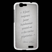 Coque Huawei Ascend G7 Cartes gagnantes Gris Citation Oscar Wilde