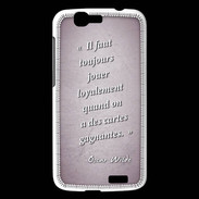 Coque Huawei Ascend G7 Cartes gagnantes Rose Citation Oscar Wilde