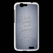Coque Huawei Ascend G7 Désillusion vie Bleu Citation Oscar Wilde