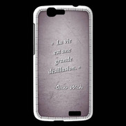 Coque Huawei Ascend G7 Désillusion vie Violet Citation Oscar Wilde