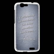Coque Huawei Ascend G7 Incertitude Bleu Citation Oscar Wilde
