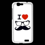 Coque Huawei Ascend G7 I love Lunette Moustache