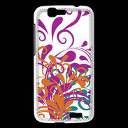 Coque Huawei Ascend G7 motif floral orange