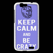 Coque Huawei Ascend G7 Keep calm Be Crazy Bleu
