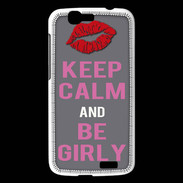 Coque Huawei Ascend G7 Keep Calm Girl Gris