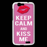 Coque Huawei Ascend G7 Keep Calm Kiss me Rose