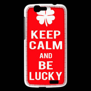 Coque Huawei Ascend G7 Keep Calm Be Lucky Rouge