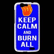 Coque Huawei Ascend G7 Keep Calm Burn Bleu