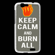 Coque Huawei Ascend G7 Keep Calm Burn Gris