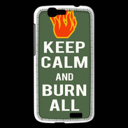 Coque Huawei Ascend G7 Keep Calm Burn Kaki