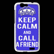 Coque Huawei Ascend G7 Keep Calm Call friend Bleu
