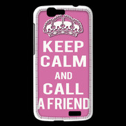 Coque Huawei Ascend G7 Keep Calm Call Rose