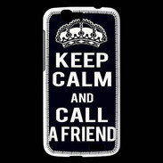 Coque Huawei Ascend G7 Keep Calm Call friend Noir