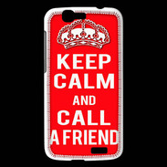 Coque Huawei Ascend G7 Keep Calm Call friend Rouge