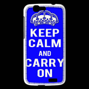 Coque Huawei Ascend G7 Keep Calm Carry on Bleu