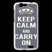 Coque Huawei Ascend G7 Keep Calm Carry on Gris