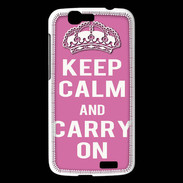 Coque Huawei Ascend G7 Keep Calm Carry on Rose