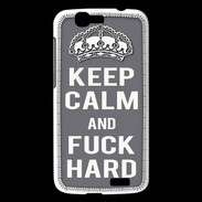 Coque Huawei Ascend G7 Keep calm Fuck hard Gris