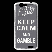 Coque Huawei Ascend G7 Keep Calm Gamble Gris