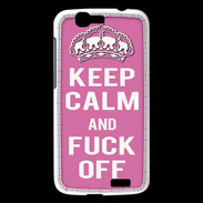 Coque Huawei Ascend G7 Keep Calm Fuck Off Rose