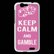 Coque Huawei Ascend G7 Keep Calm Gamble Rose