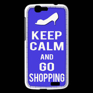 Coque Huawei Ascend G7 Keep Calm Go Shopping Bleu