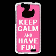 Coque Huawei Ascend G7 Keep Calm Have fun Rose