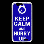 Coque Huawei Ascend G7 Keep Calm Hurry up Bleu