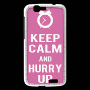 Coque Huawei Ascend G7 Keep Calm Hurry up Rose