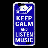 Coque Huawei Ascend G7 Keep Calm Listen music Bleu