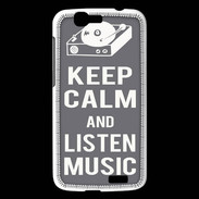 Coque Huawei Ascend G7 Keep Calm Listen music Gris