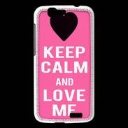 Coque Huawei Ascend G7 Keep Calm Love me Rose