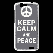 Coque Huawei Ascend G7 Keep Calm Peace Gris