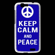 Coque Huawei Ascend G7 Keep Calm Peace Bleu