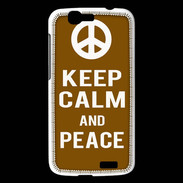 Coque Huawei Ascend G7 Keep Calm Peace Marron