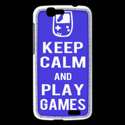 Coque Huawei Ascend G7 Keep Calm Play games Bleu