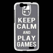 Coque Huawei Ascend G7 Keep Calm Play games Gris