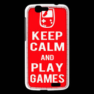 Coque Huawei Ascend G7 Keep Calm Play games Rouge