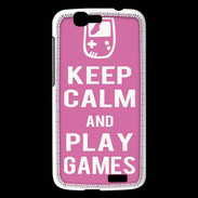 Coque Huawei Ascend G7 Keep Calm Play games Rose