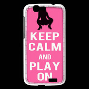 Coque Huawei Ascend G7 Keep Calm Play on Rose